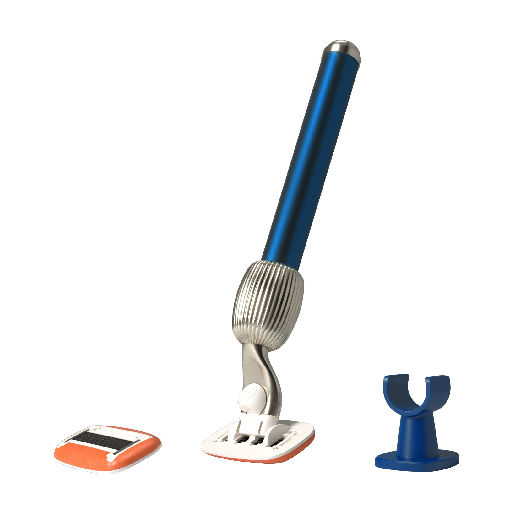 Стартовий набір засобів для гоління Fler The Razor Starter Set Midnight синій (станок для гоління, 1 шт + картриджі лез, 2 шт + настінний тримач, 1 шт)